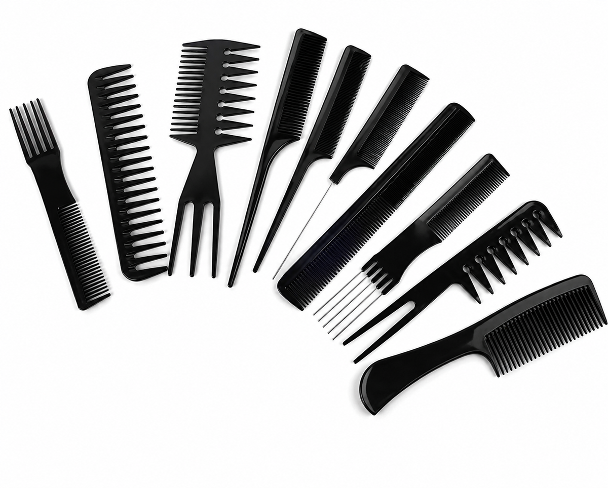 Kit Profesional de Peines para Barbería x10